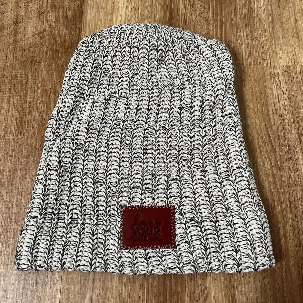 Love Your Melon Beige Tan And Navy Hat Beanie‎